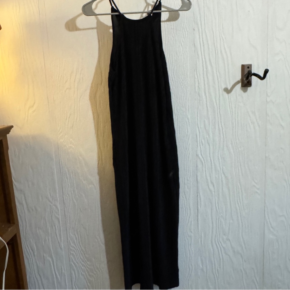 High Neck Black Maxi Dress